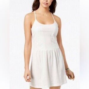 NWT ROXY Lapointe Beaches Embroidered Razorback White Dress Straps RN 114199